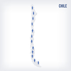 Vector people map of Chile. The concept of population.