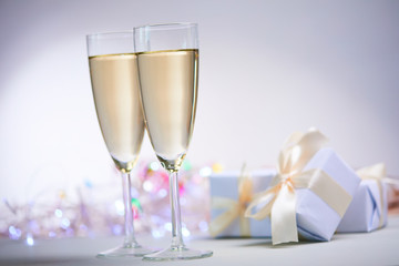 holiday concept with champagne