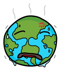 hot world / cartoon vector and illustration, hand drawn style, isolated on white background.