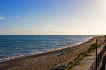 Obraz premium Beach. Beautiful beach, sea and sky. Costa del Sol, Andalusia, Spain.