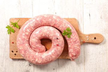 raw sausage on board