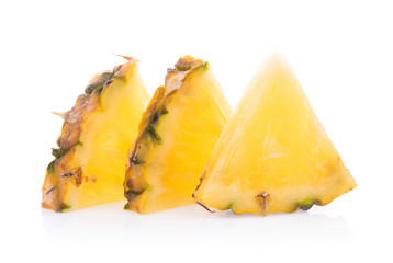 pineapple with slices isolated on white background