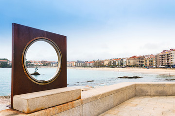 Obraz na płótnie Canvas Seafront and beach in Sanxenxo