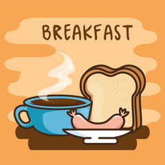 cute kawaii breakfast food cartoon vector illustration graphic design