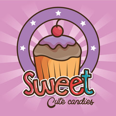 kawaii sweets and candies cartoon vector illustration graphic design