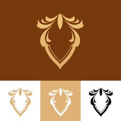 Elegant Line Art Blazon - Vector Emblem