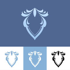 Elegant Vector Line Art Blazon - Set of Vector Emblems