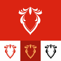 Elegant Vector Line Art Blazon - Set of Vector Emblems