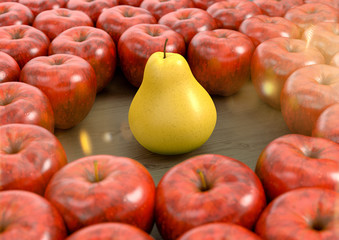 Eine Birne unter vielen Äpfel