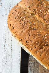 multi grain bread loaf isolated close-up