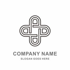 Geometric Square Cross Pattern Flowers Morocco Interior Motif Decoration Business Company Stock Vector Logo Design Template 