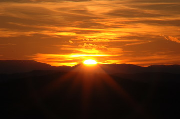 Fototapeta na wymiar Sunset in Bosnia