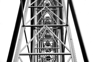 Inside Ferris Wheel, black and white - 180013362