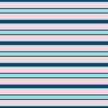 Horizontal stripes vector seamless pattern. Modern texture in trendy colors, rose pink, navy blue and mint green. Abstract fashionable striped background with thin parallel lines. Stylish design