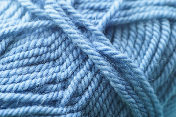 Wool yarns for knitting. Close-up.