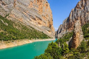 Fototapeta na wymiar View of the Congost de Mont-rebei in Catalonia, Spain