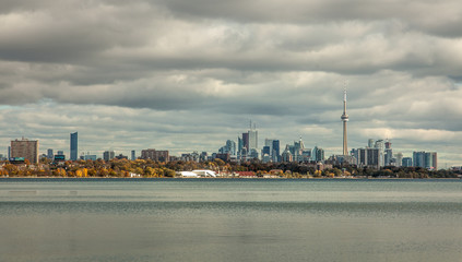 Fototapeta na wymiar Toronto city skyline from GTA waterfront