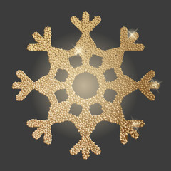 Gold snowflake vector illustration