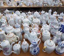 porcelain coffee pot collection / dishware