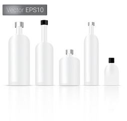 White Glass Bottles Set Illustration