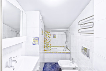 The interior of bathroom.