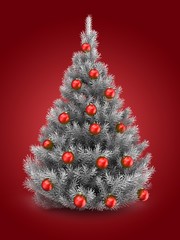 3d silver Christmas tree