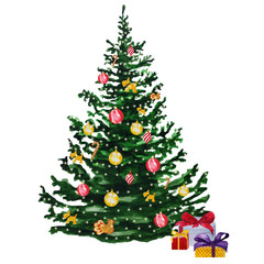 Watercolor Christmas tree