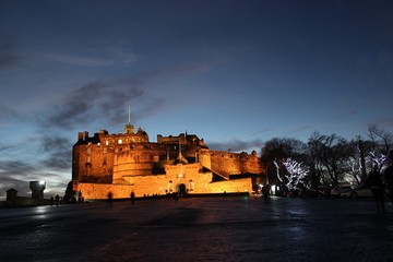 Edinburgh Castle by night.