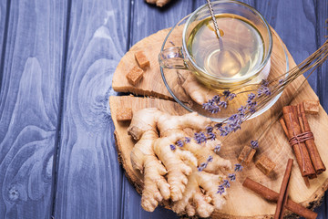 ginger tea in studio