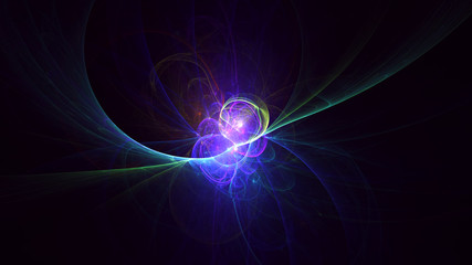 3D rendering abstract fractal light background