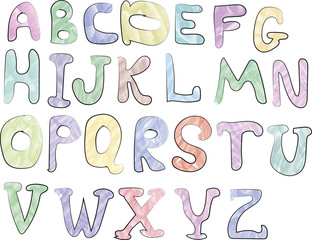 Hand drawing vector letters