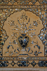 Fototapeta na wymiar India jaipur amber fort mosaic detail