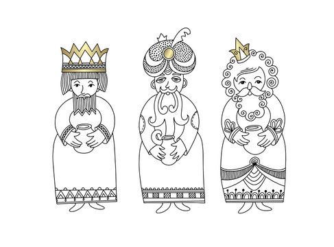 three kings for christian christmas holiday - Melchior, Gaspard 