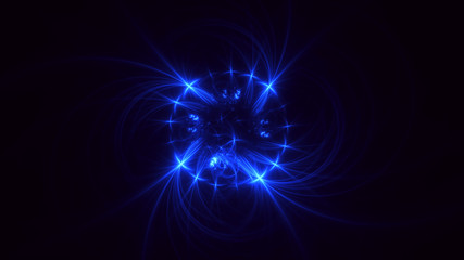 3D rendering abstract fractal light background