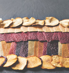 Assorted colorful dried fruit