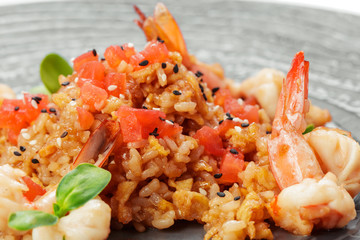 rice with shrimps. risotto