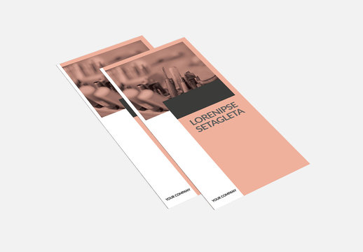 Tri-fold Brochure Layout with Pink and Gray Accents