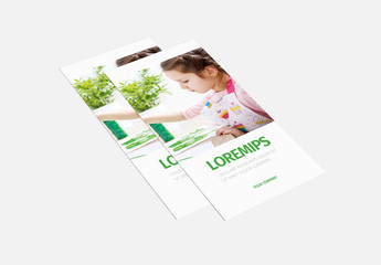 Tri-fold Brochure Layout with Green Accents 1