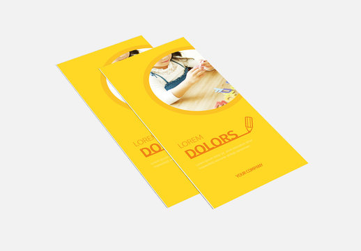 Tri-fold Brochure Layout with Yellow Background