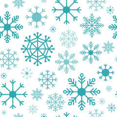 Blue snowflakes seamless pattern