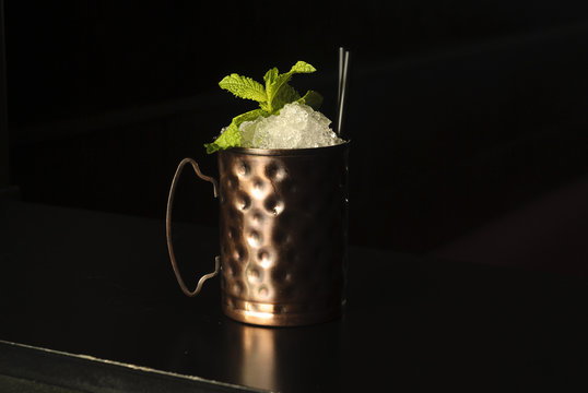 isolated sight of the cocktail Moscow mule .