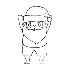 cartoon santa claus wearing swimsuit icon over white background  vector illustration