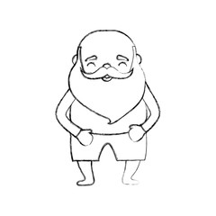 cartoon man with beard icon over white background vector illustration