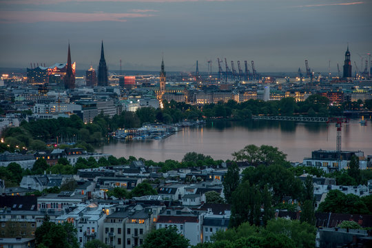 Hamburg Germany - Panorama over the city