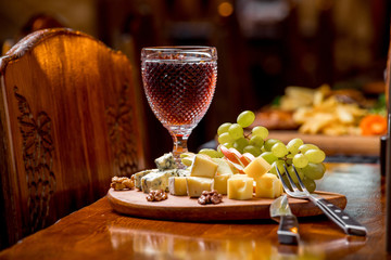 delicious and beautiful food on a wooden board