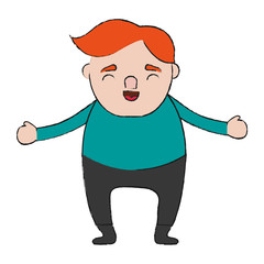 Fototapeta premium cartoon man icon over white background vector illustration