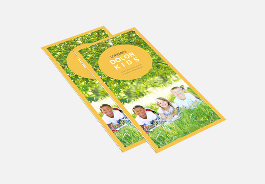 Tri-fold Brochure Layout with Yellow Border