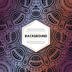 Ethnic floral seamless pattern with mandalas