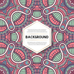 Ethnic floral seamless pattern with mandalas