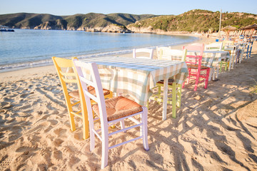 Greek taverna on the beach
